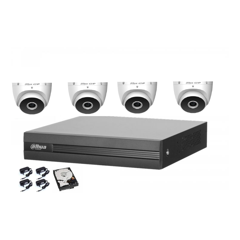Kit videosorveglianza Dahua DVR 4 canali 4 telecamere 5 megapixel 500gB