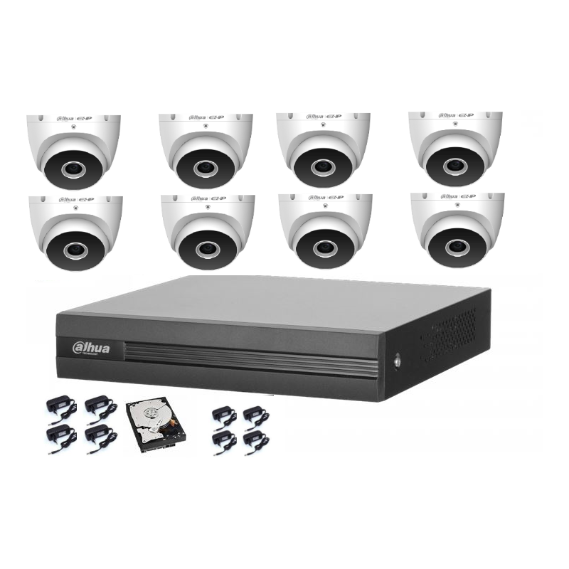 Kit videosorveglianza Dahua DVR 8 canali 8 telecamere 5 megapixel 500gB